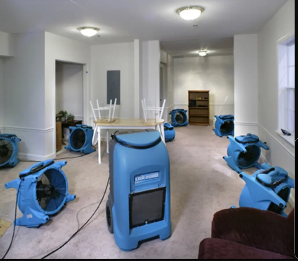 Air movers and dehumidifier setup for Water Extraction & Removal in Wytheville